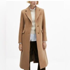 Mango tan wool coat